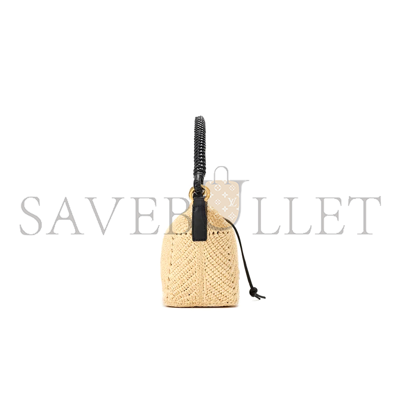 L0ew* CALA MINI BAG IN CLASSIC CALFSKIN AND RAFFIA A120HPLX15 (26*13*10cm)